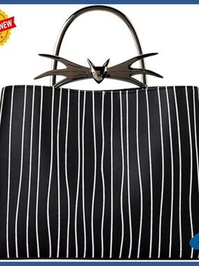 Medium Faux Leather Glow-in-Dark Shoulder Bag with Bat Bowtie Handle